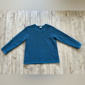 Waffle knit preshrunk 100% cotton blue long sleeve Focus U.S.A.
